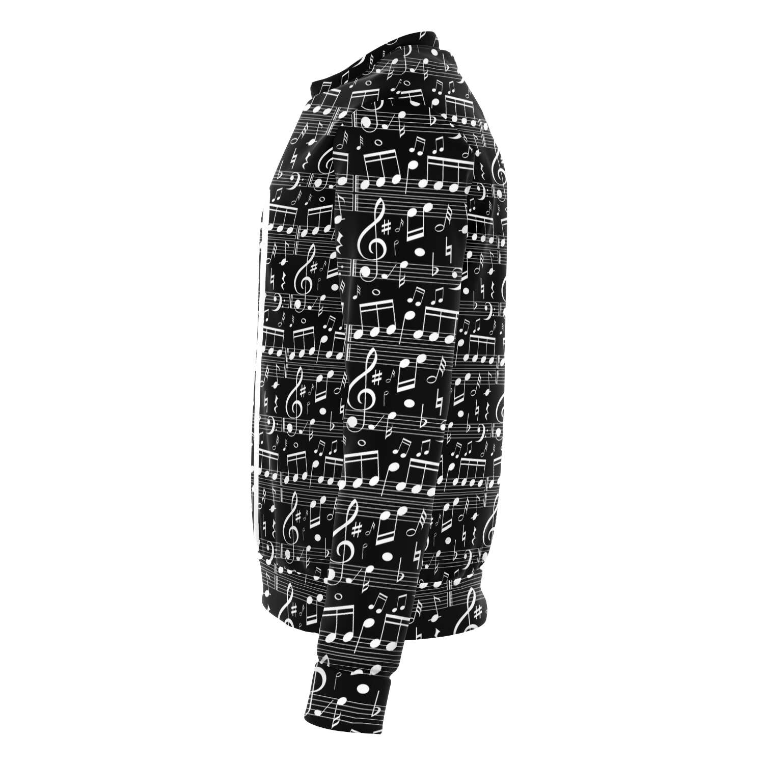 Music Notes Piano Keys Black Sweatshirt