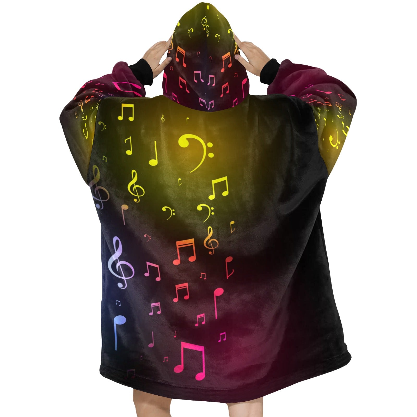 Music Notes Blanket Hoodie