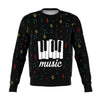 Colorful Music Notes Piano Keys Black Sweatshirt