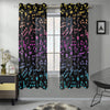 Rainbow Music Notes Gauze Curtain 28"x63" (Two Pieces)