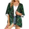 Music Notes Green Chiffon Kimono