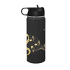 Gold Music Insulated Bottle With Straw Lid