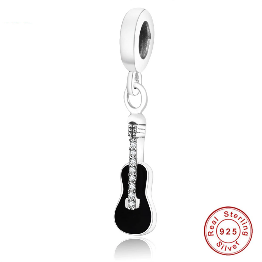 Black Guitar Pandora Charm Bracelet