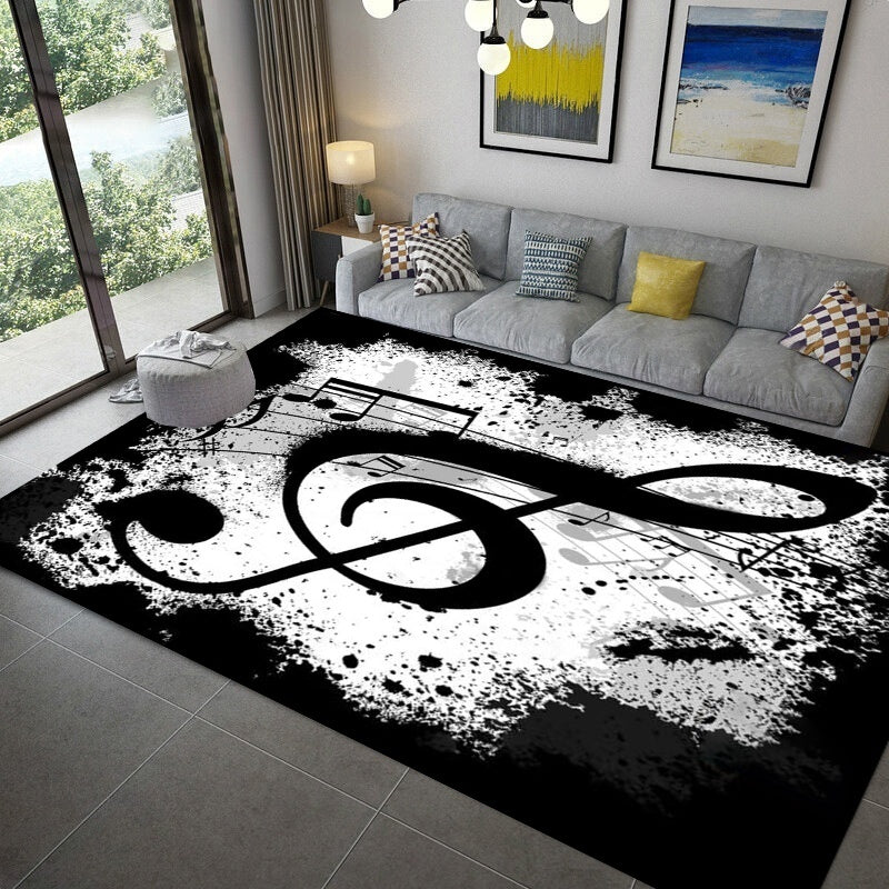 Music Treble Clef Living Room Rug