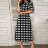 Piano Keys Black Elastic Waist Dress