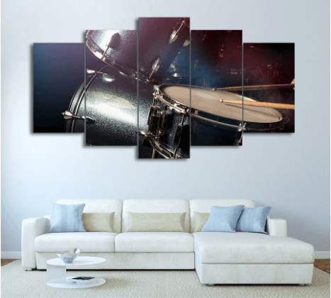 5 Pieces Shady Drums Canvas Art