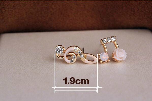 Musical Note Crystal Earrings