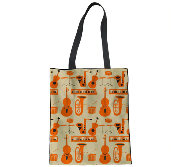 Piano Musical Canvas Bag