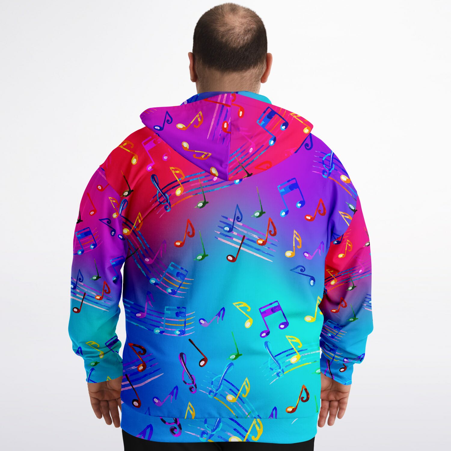 Colorful Music Notes Zip Hoodie