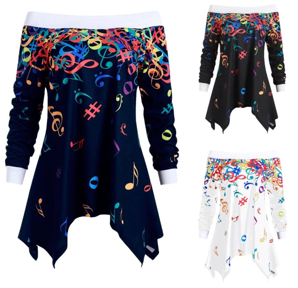 Musical Note Off Shoulder Top