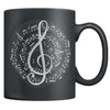 Treble Clef Spiral Score Black Mug