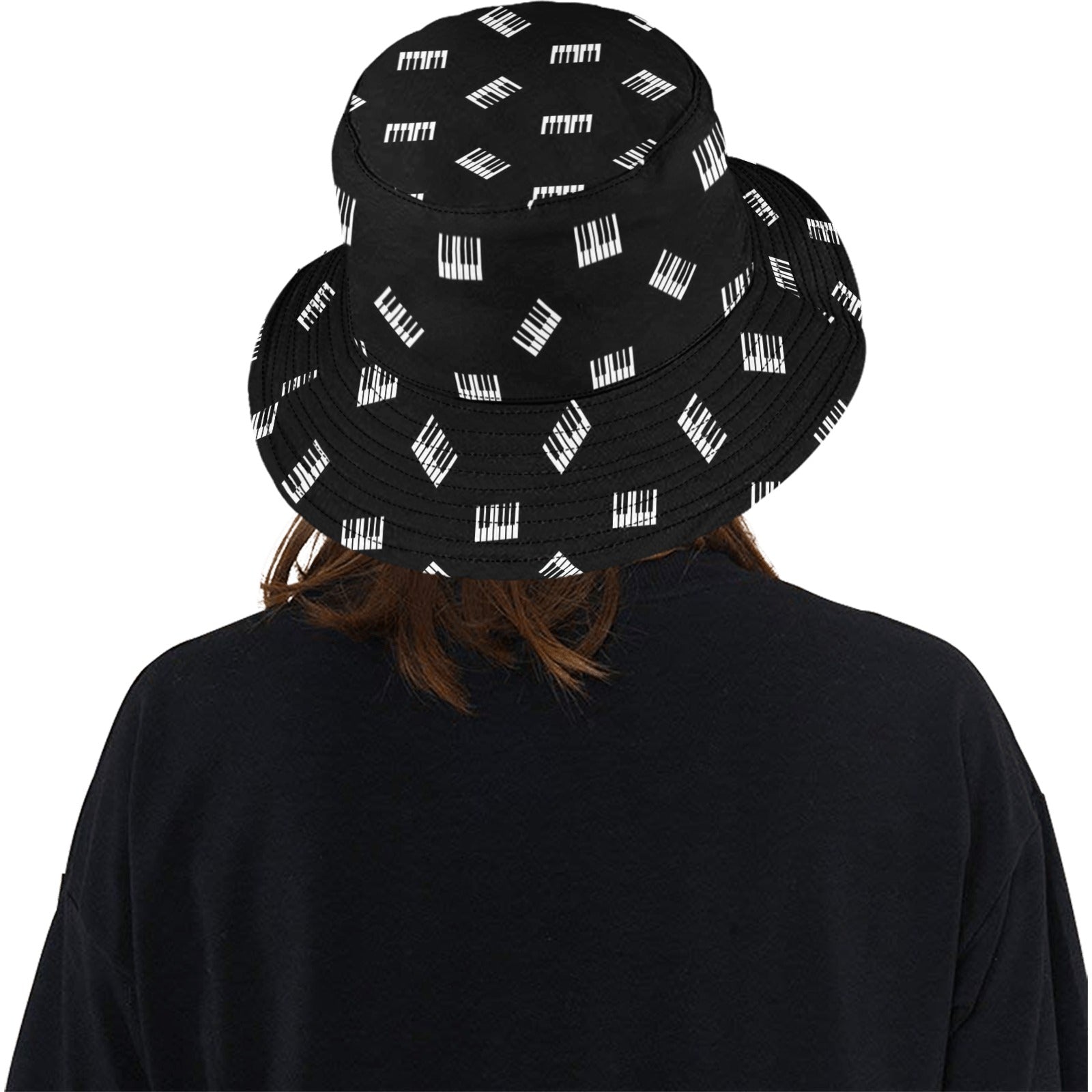 Piano Keys Pattern Bucket Hat