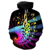 Kid/Adult Music Print Black Hoodie