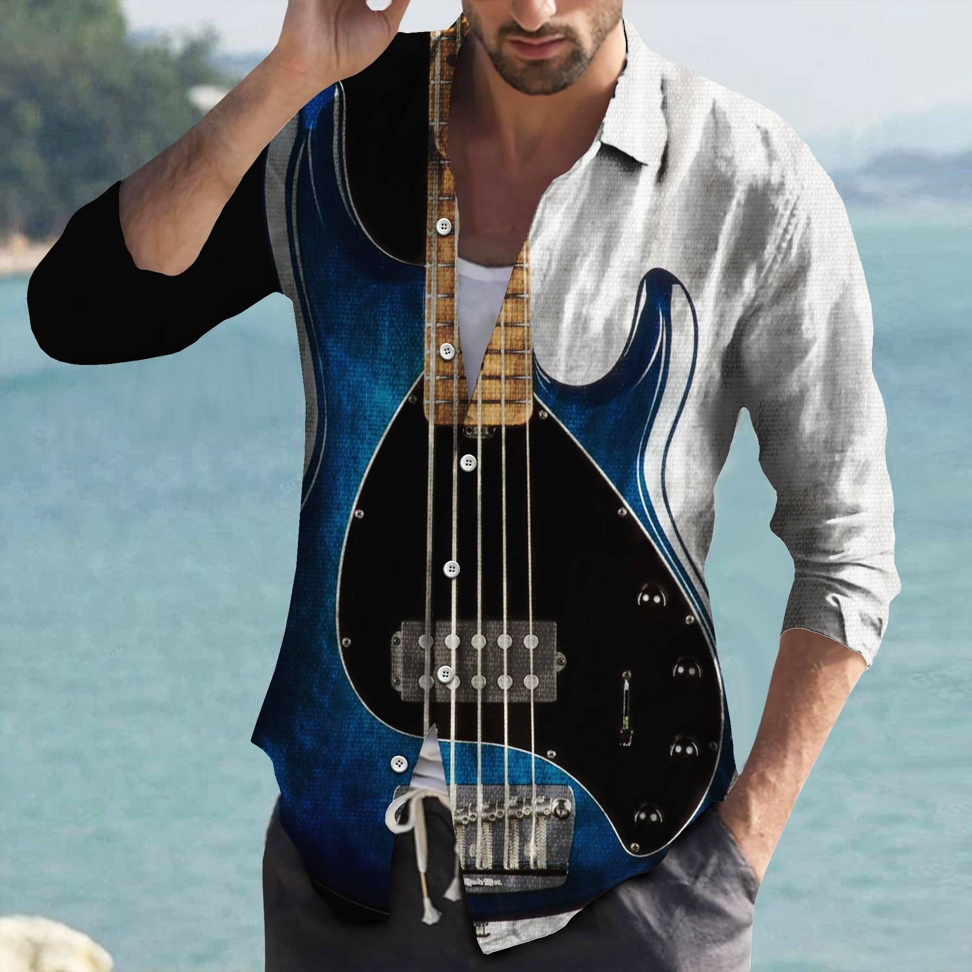 Guitar Printed Men's Shirt