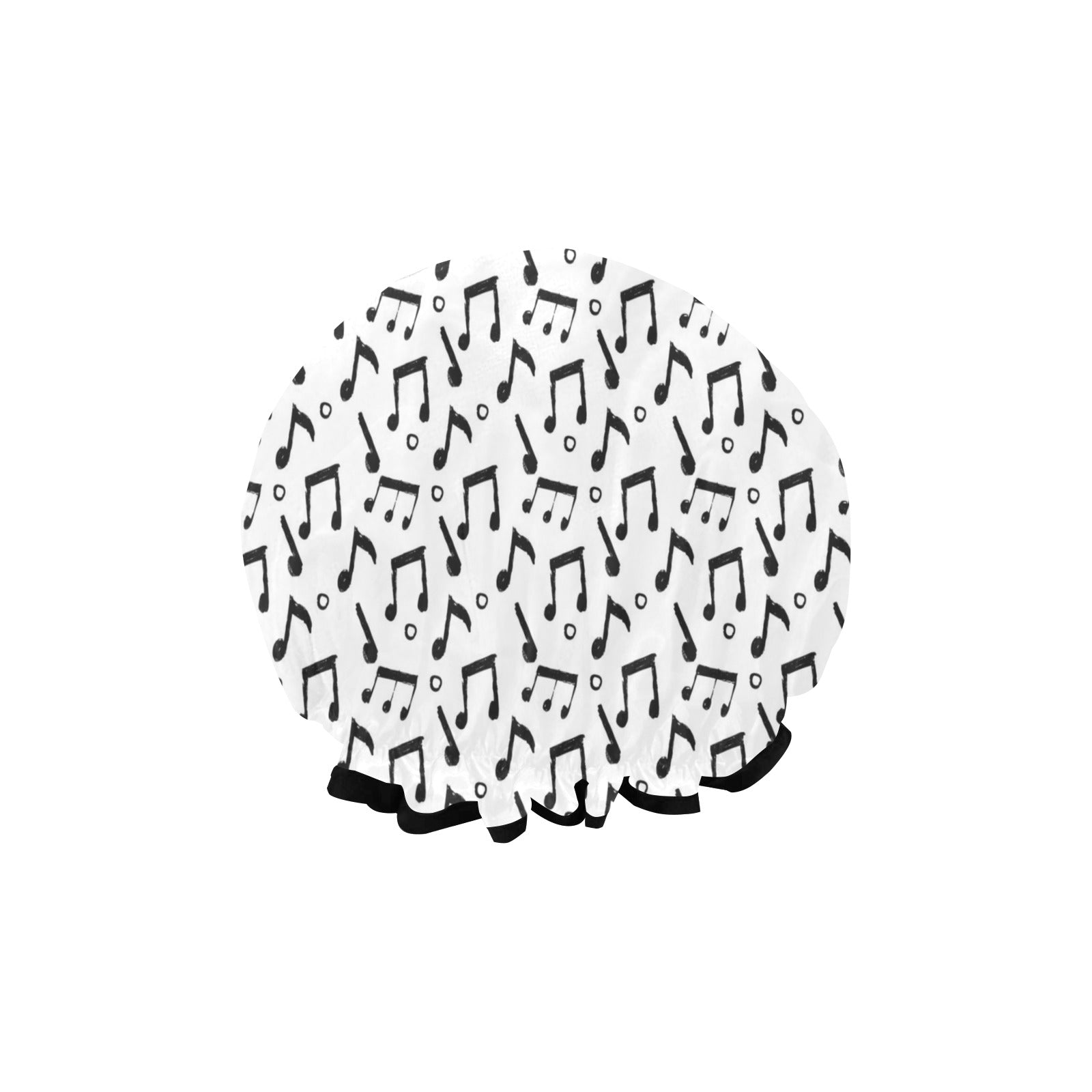 Musical Notes White Shower Cap