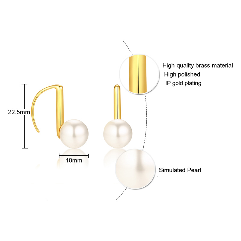 Music Notes White Pearl Drop Earrings