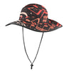 Orange Music Notes Wide Brim Bucket Hat