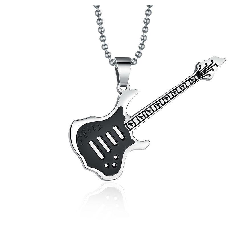 Stainless Steel Guitar Pendant Necklace - Artistic Pod