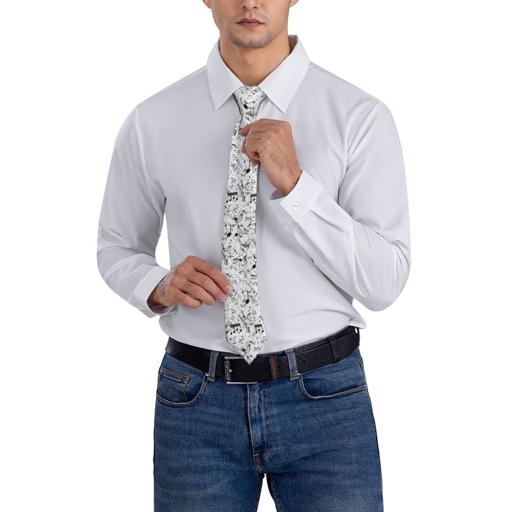Music Notes White Tie