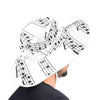 White Music Notes Wide Brim Bucket Hat