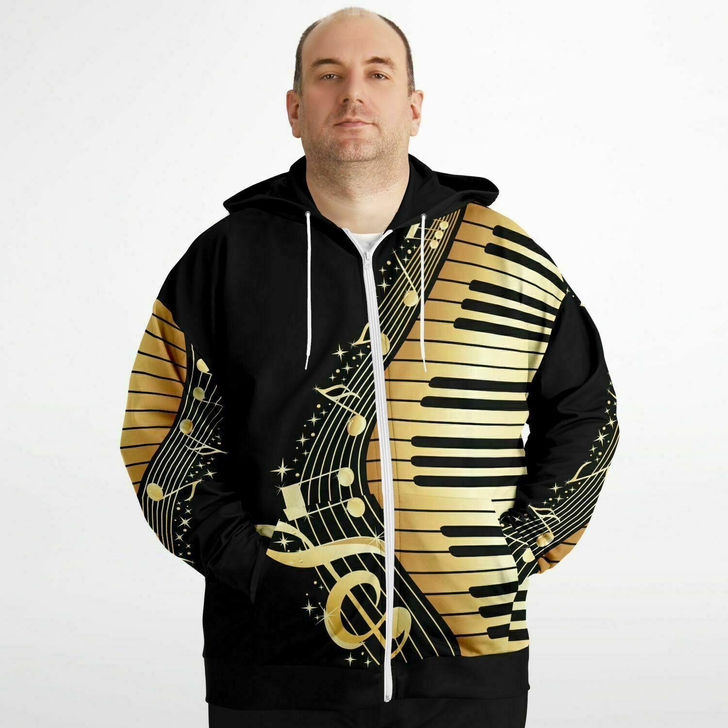 Piano Music Premium Zip Hoodie