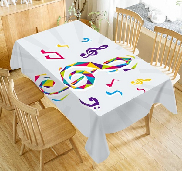 Music Note Oilproof Table Cloth - Artistic Pod