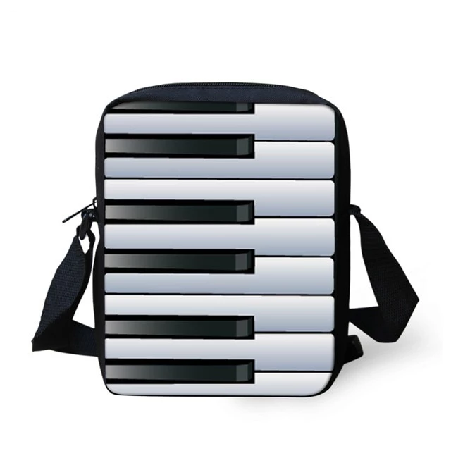 Piano Music Notes Print Cross-body Bag