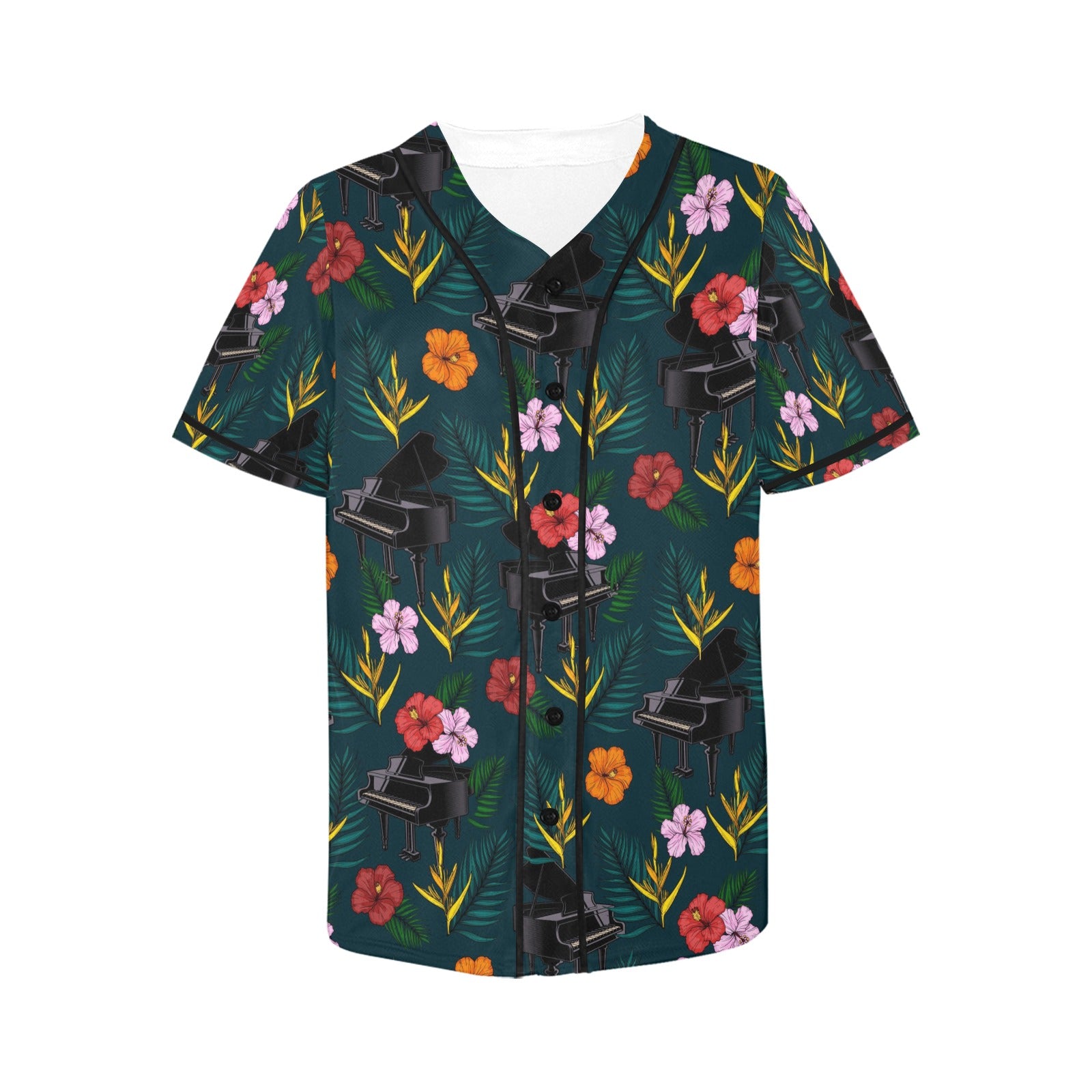Piano Floral Baseball Jersey