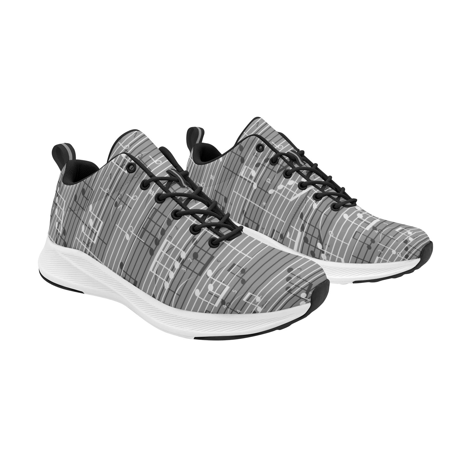 Gray Music Notes Women's Alpha Running Shoes