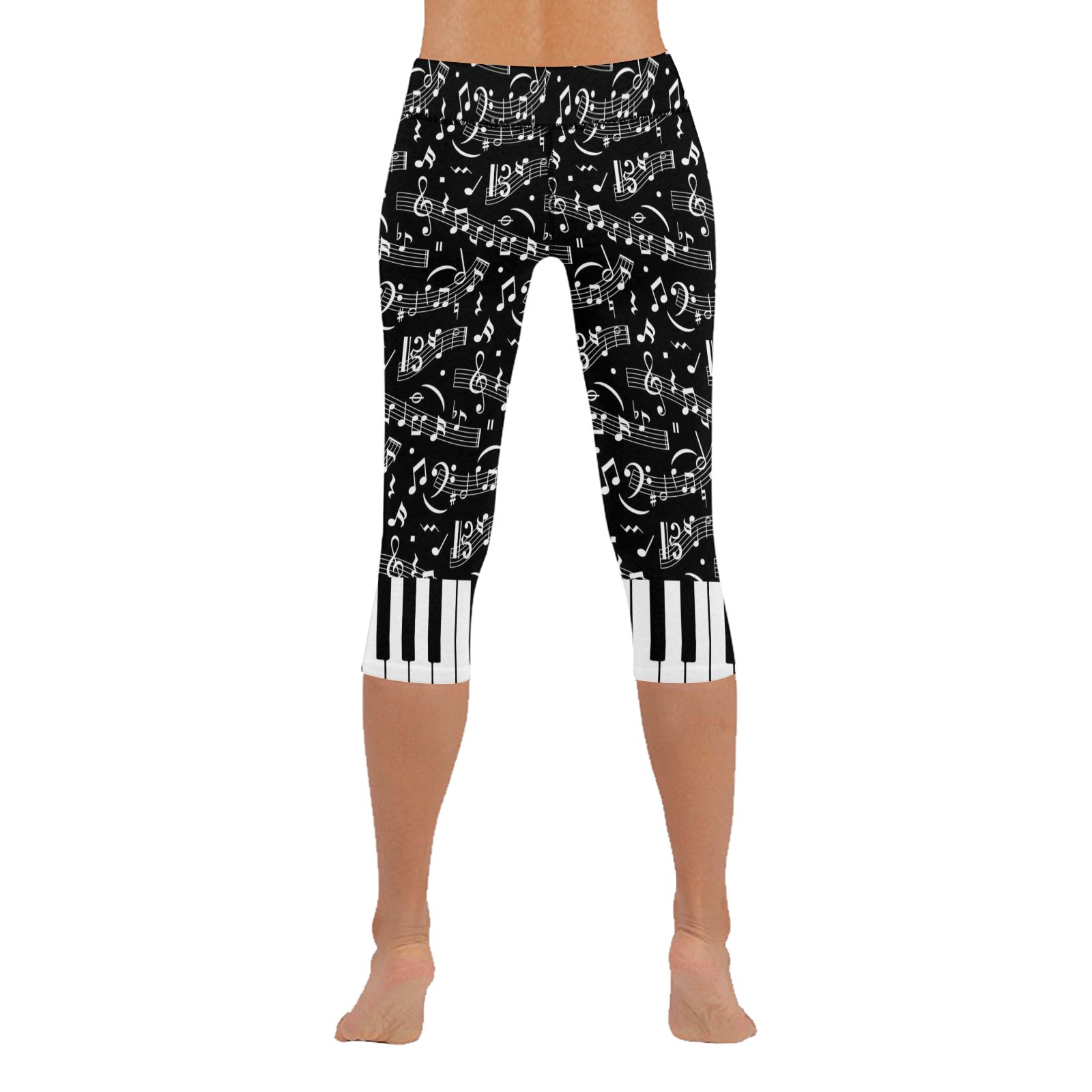 Music Notes Piano Capri Leggings