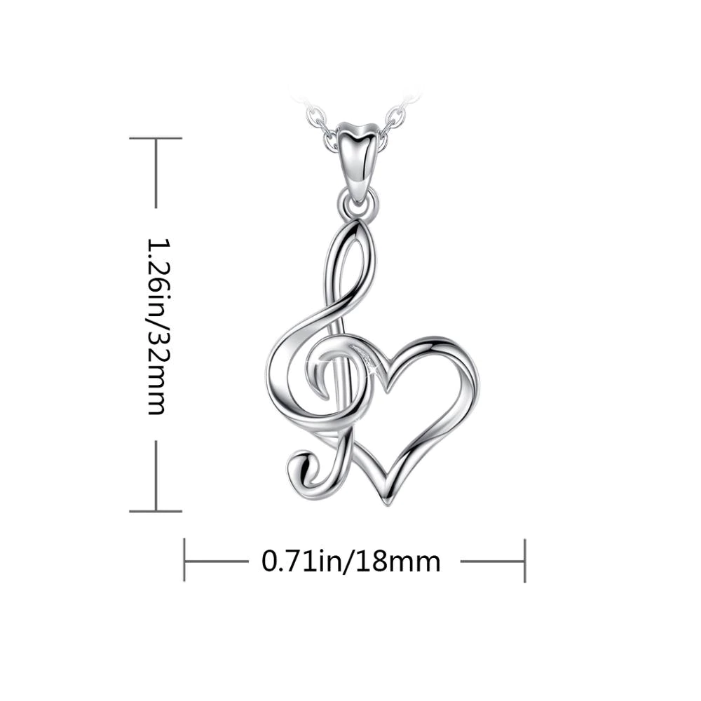 Treble Clef Heart Necklace