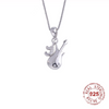 Silver Zircon Guitar Necklace