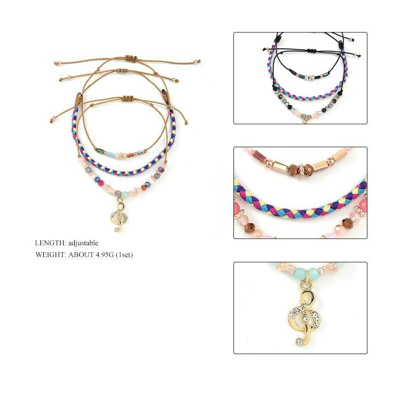 Music Note Glass Beaded Bracelets
