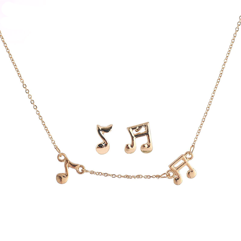 Music Notes Earrings & Necklace Set