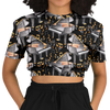 Piano Music Watercolor Cropped Sweatshirt