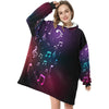 Colorful Music Notes Blanket Hoodie