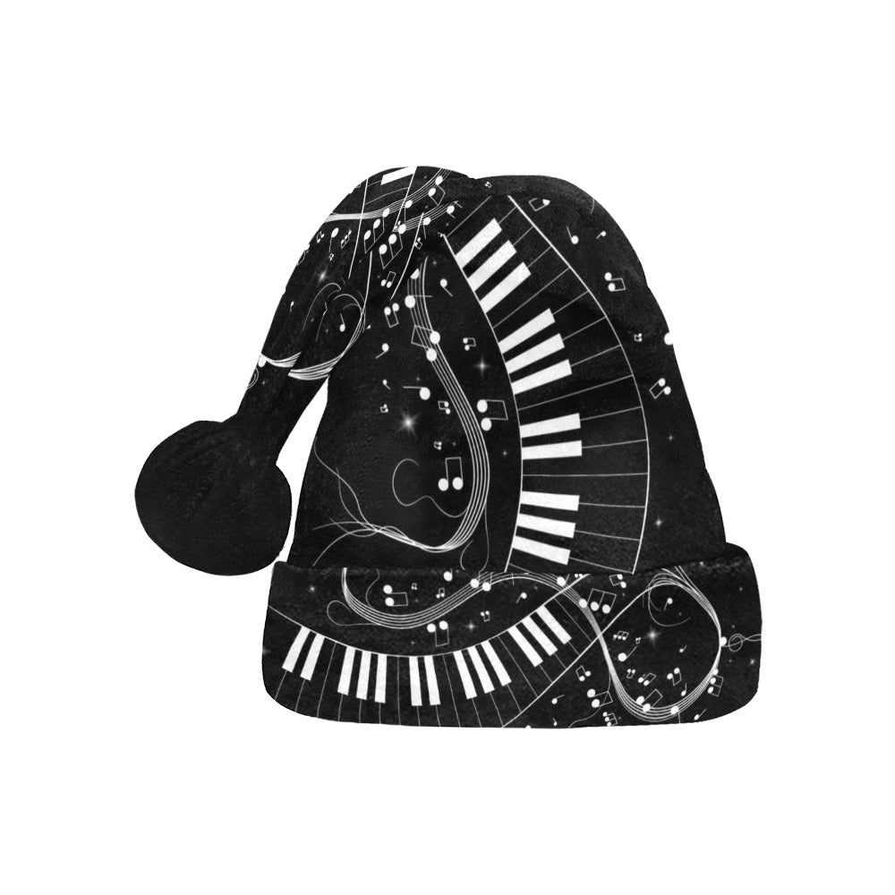 Music Notes Black Santa Hat