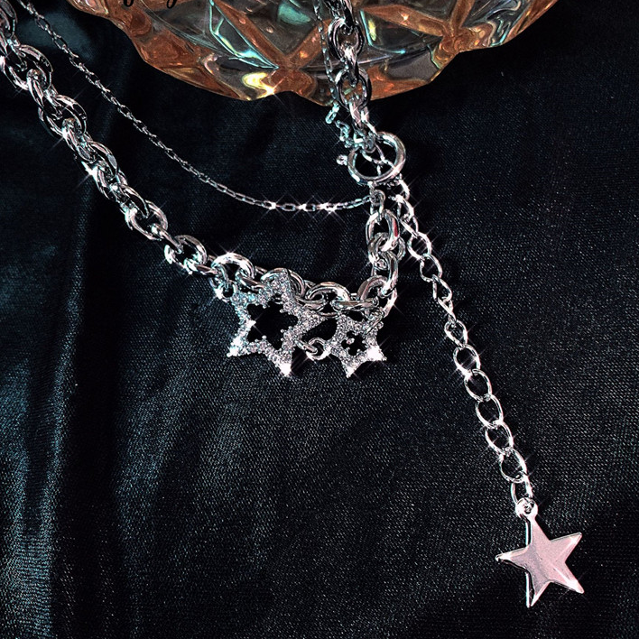 Crystal Music Notes/Star Necklace
