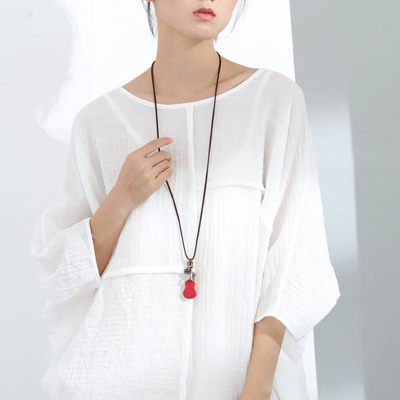 Vintage Wooden Guitar Chains Necklace