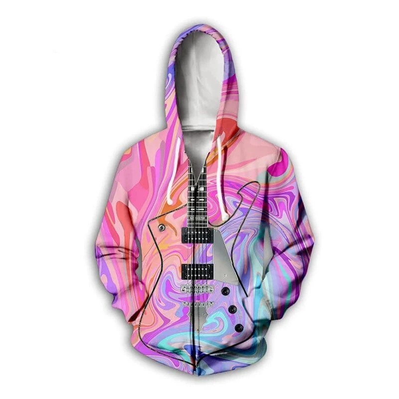 Guitar 3D Print Sweatshirt/Hoodie