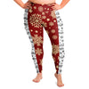 Music Notes Red Plus Size Leggings
