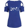 L.O.V.E. Music Symbol Hollow Out T-shirt