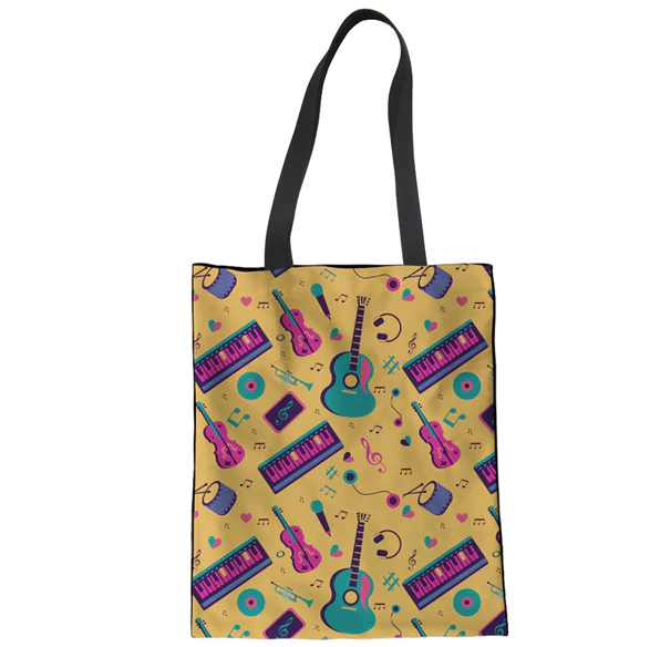 Piano Musical Canvas Bag
