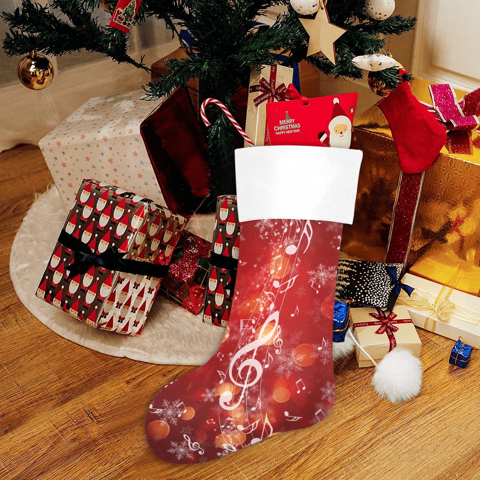 Music Notes Christmas Stocking