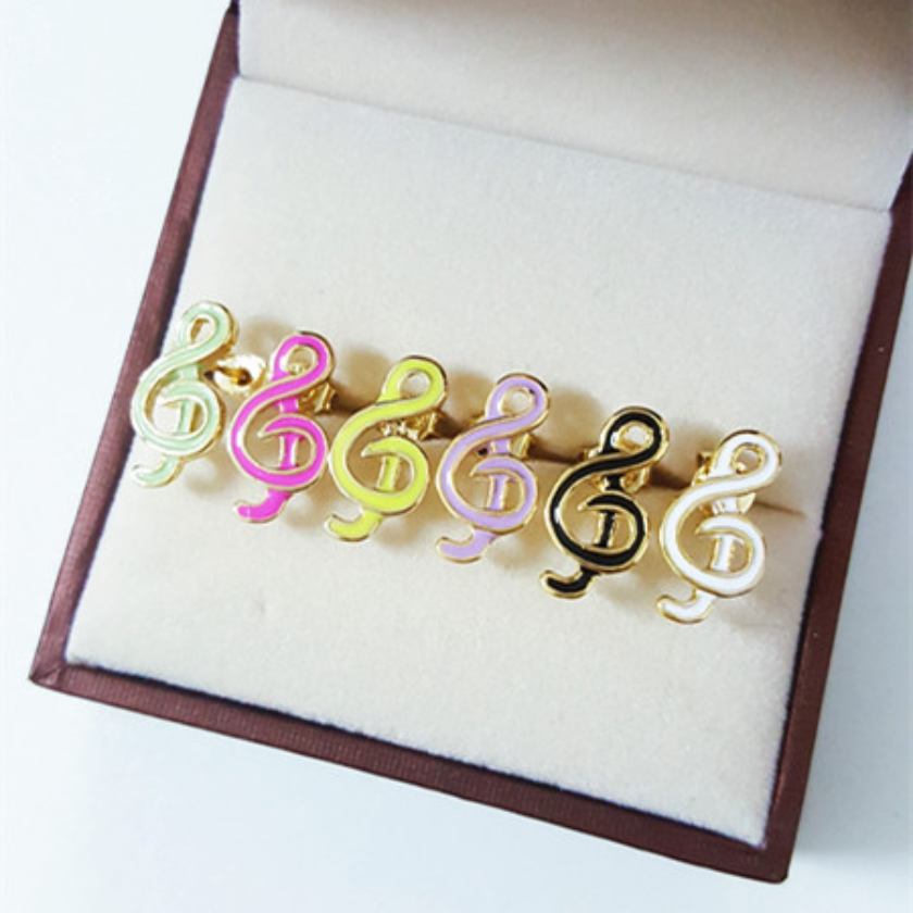 Treble Clef Music Note Earrings