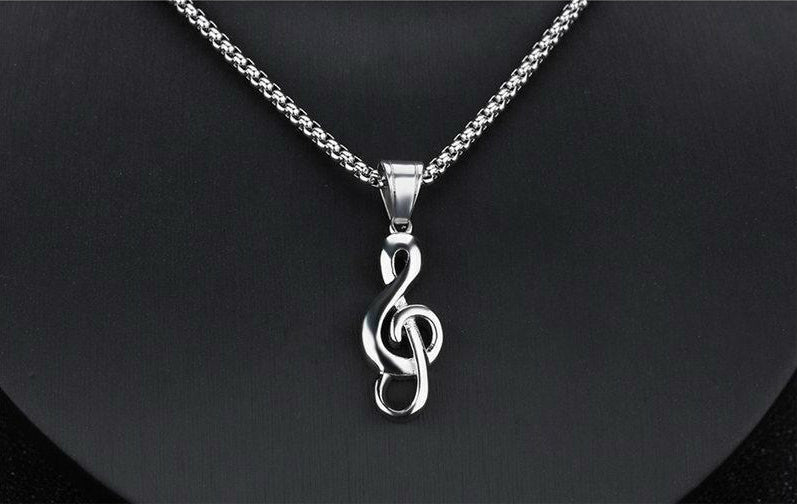 Treble Clef Rock Necklace