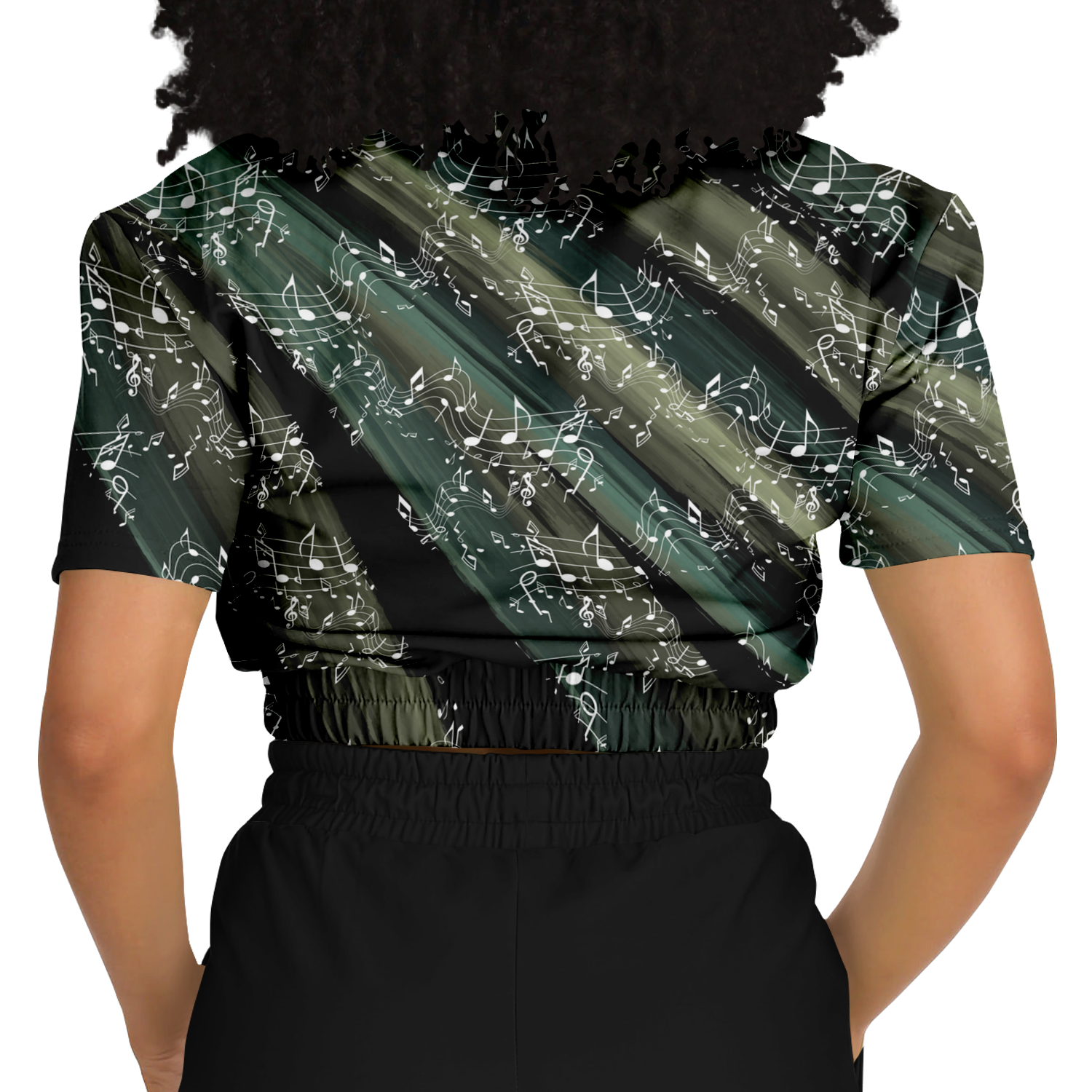 Music Notes Abstract Fix Cropped Sweatshirt