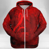 Treble Clef Music Red Zip Hoodie