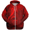 Treble Clef Music Red Zip Hoodie