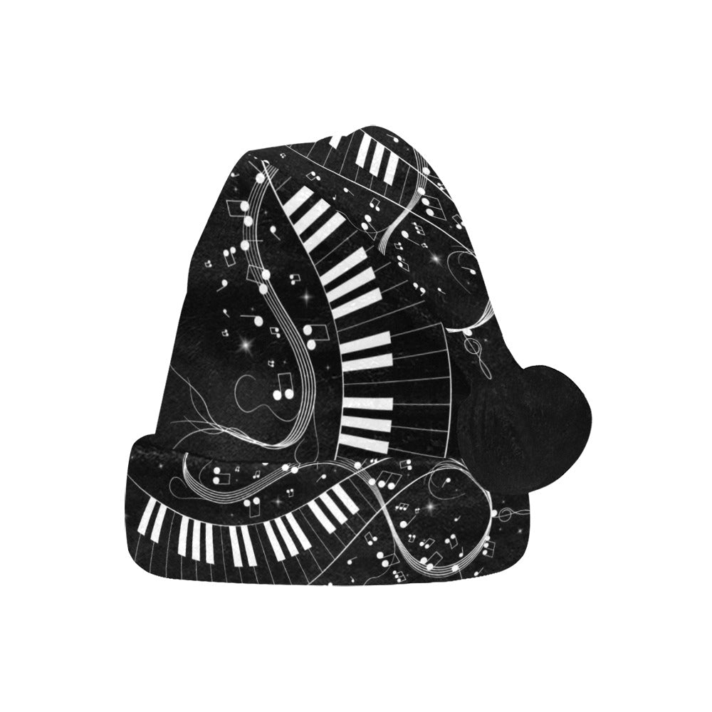 Music Notes Black Santa Hat